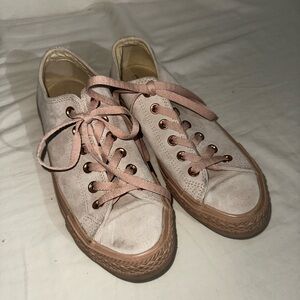 Converse rose gold suede sneakers